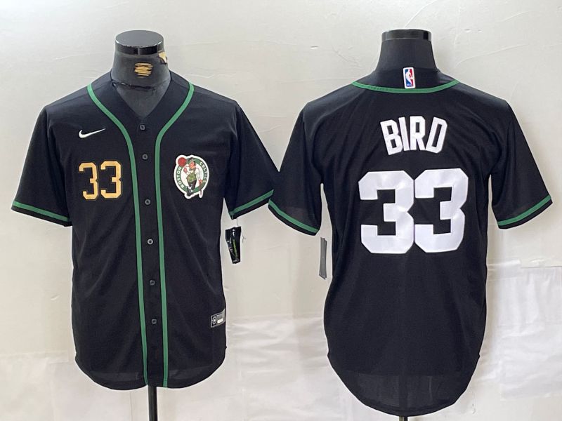 Men Boston Celtics #33 Bird Black Second generation joint name 2024 Nike NBA Jersey style 2